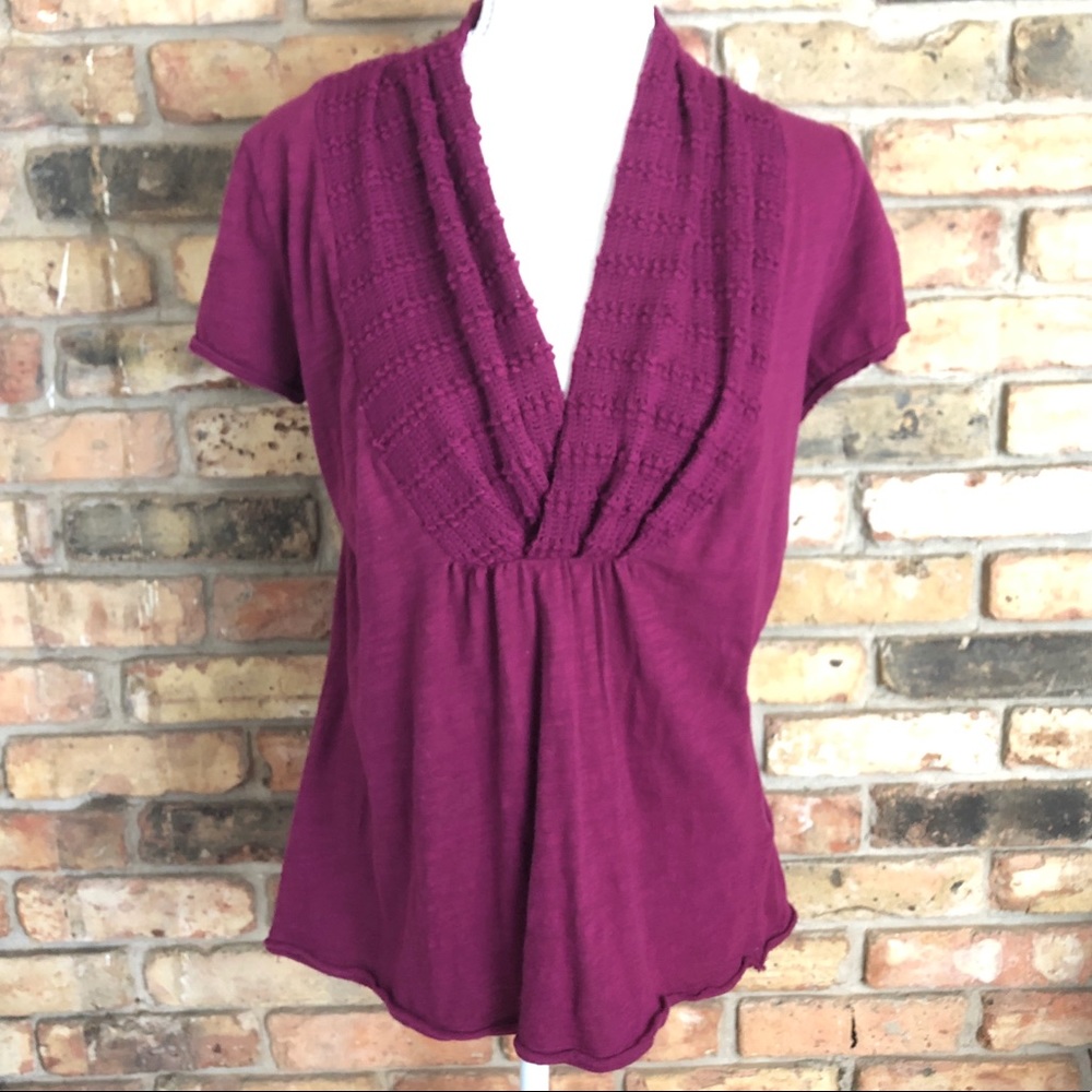 Anthropologie Deletta Knit Collar Top
